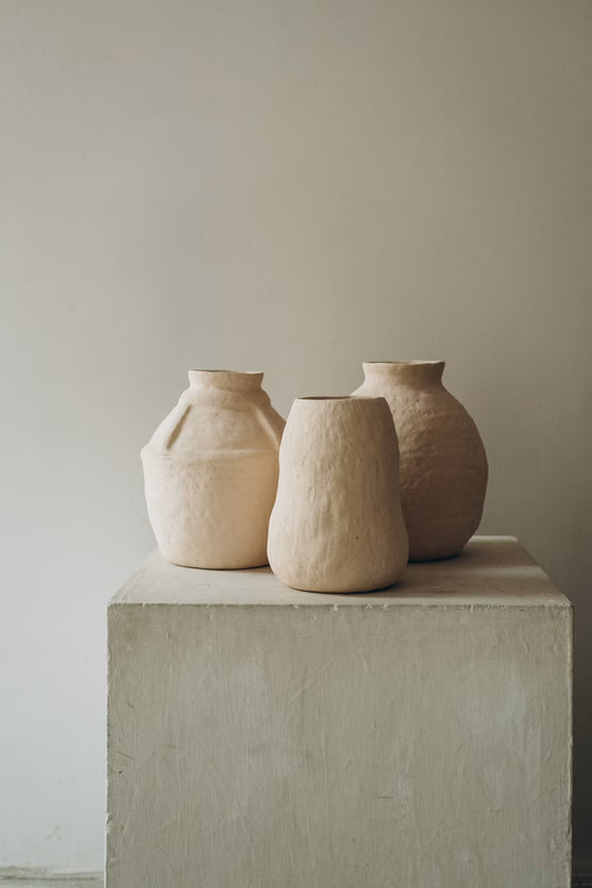 Terracotta Ribbed Vase