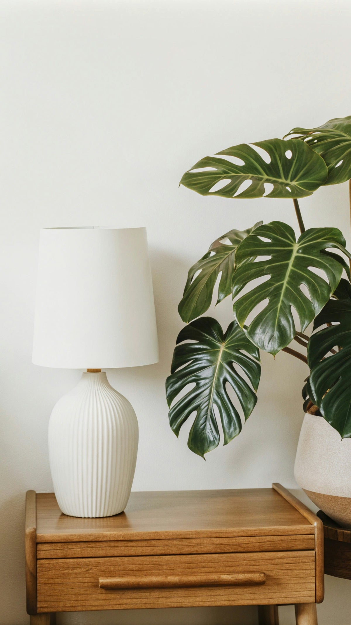 Ribbed ceramic lamp