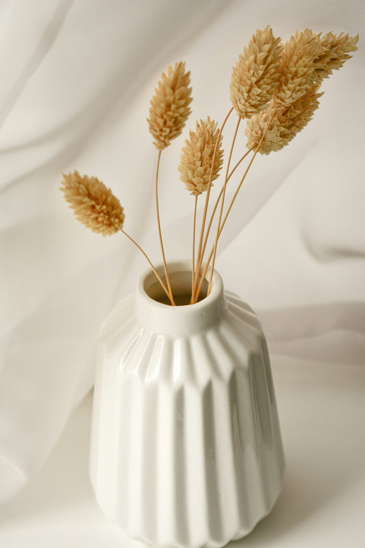 Ribbed ceramic vase